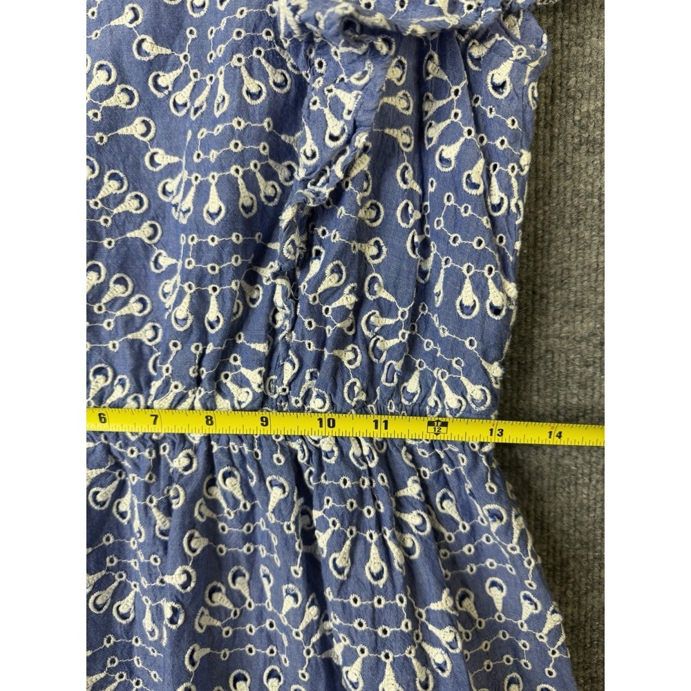 Lipsy London Blue Eyelet Lace Dress Women's Size 6 Flutter Sleeve Cotton - Picture 11 of 12
